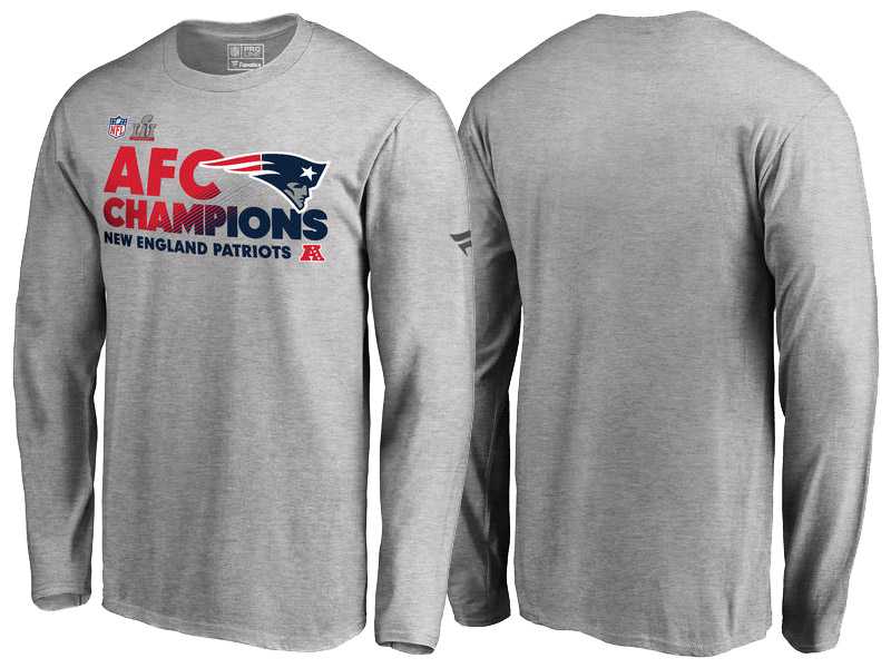 New England Patriots Gray 2016 AFC Conference Champions Trophy Collection Long Sleeve T-Shirt