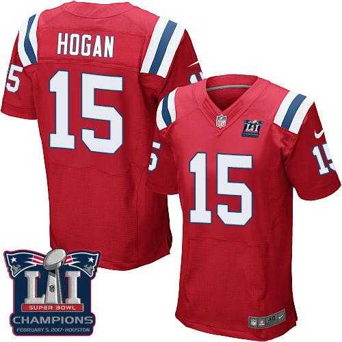 Nike New England Patriots #15 Chris Hogan Red Alternate Super Bowl LI Champions Men's Stitched NFL Elite Jersey