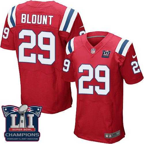 Nike New England Patriots #29 LeGarrette Blount Red Alternate Super Bowl LI Champions Men's Stitched NFL Elite Jersey