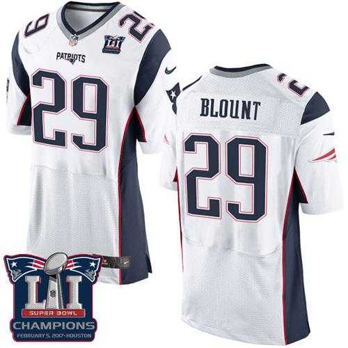 Nike New England Patriots #29 LeGarrette Blount White Super Bowl LI Champions Men's Stitched NFL New Elite Jersey