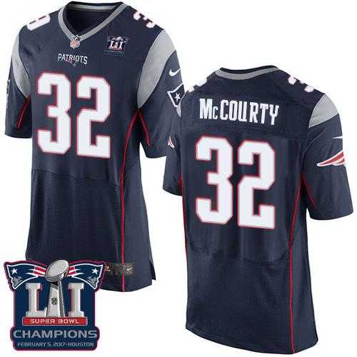 Nike New England Patriots #32 Devin McCourty Navy Blue Team Color Super Bowl LI Champions Men's Stitched NFL New Elite Jersey