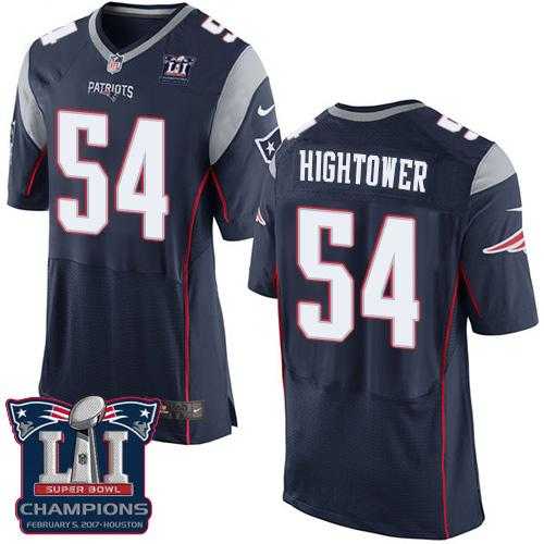 Nike New England Patriots #54 Dont'a Hightower Navy Blue Team Color Super Bowl LI Champions Men's Stitched NFL New Elite Jersey