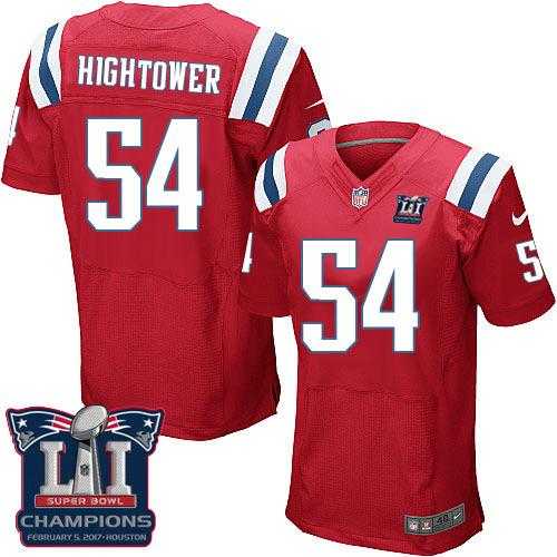 Nike New England Patriots #54 Dont'a Hightower Red Alternate Super Bowl LI Champions Men's Stitched NFL Elite Jersey