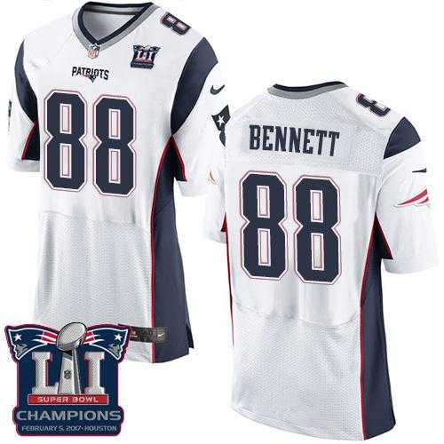 Nike New England Patriots #88 Martellus Bennett White Super Bowl LI Champions Men's Stitched NFL Elite Jersey