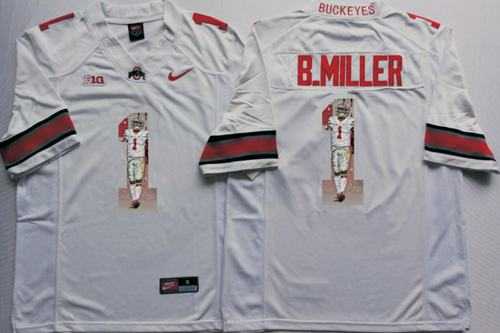 Ohio State Buckeyes #1 Braxton Miller White Player Fashion Stitched NCAA Jersey