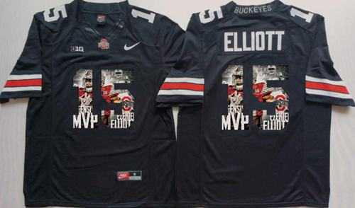 Ohio State Buckeyes #15 Ezekiel Elliott Black Player Fashion Stitched NCAA Jersey