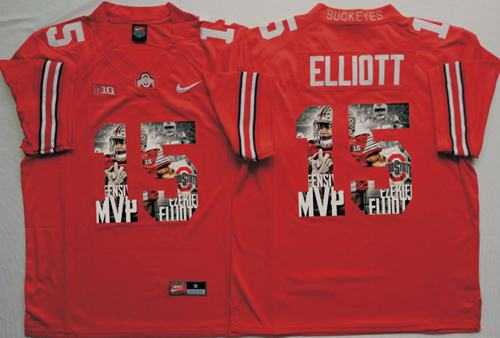 Ohio State Buckeyes #15 Ezekiel Elliott Red Player Fashion Stitched NCAA Jersey