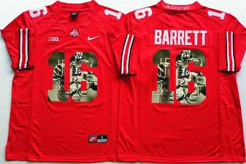Ohio State Buckeyes #16 J. T. Barrett Red Player Fashion Stitched NCAA Jersey
