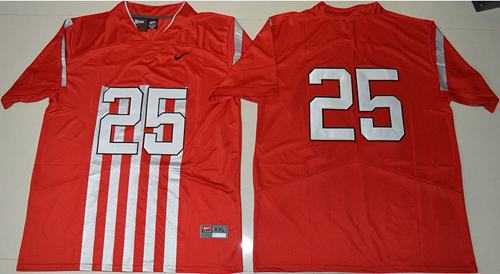 Ohio State Buckeyes #25 Mike Weber Jr. Red 1917 Throwback Limited Stitched NCAA Jersey