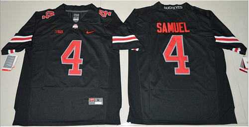 Ohio State Buckeyes #4 Curtis Samuel Black(Red No.) Limited Stitched NCAA Jersey