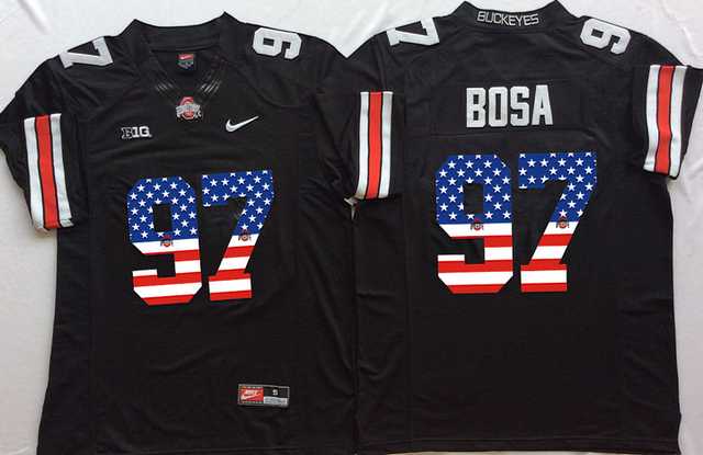 Ohio State Buckeyes #97 Joey Bosa Black USA Flag College Football Jersey