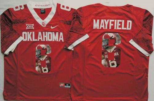 Oklahoma Sooners #6 Baker Mayfield Red Player Fashion Stitched NCAA Jersey