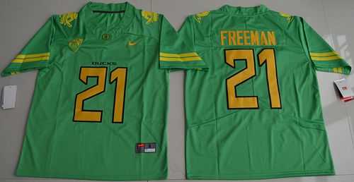 Oregon Ducks #21 Royce Freeman Apple Green Electric Lightning Limited Stitched NCAA Jersey