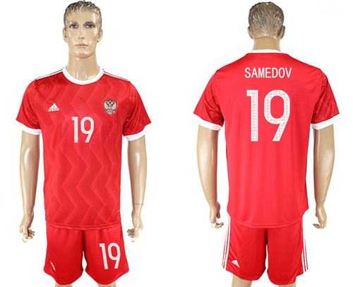 Russia #19 Samedov Federation Cup Home Soccer Country Jersey