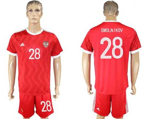 Russia #28 Smolnikov Federation Cup Home Soccer Country Jersey