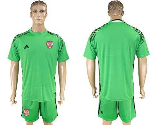 Russia Blank Green Goalkeeper Soccer Country Jersey