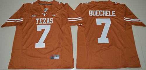 Texas Longhorns #7 Shane Buechele Orange Limited Stitched NCAA Jersey