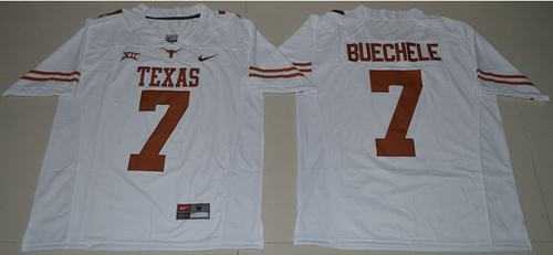 Texas Longhorns #7 Shane Buechele White Limited Stitched NCAA Jersey