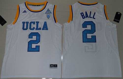 UCLA Bruins #2 Lonzo Ball White Authentic Basketball Stitched NCAA Jersey