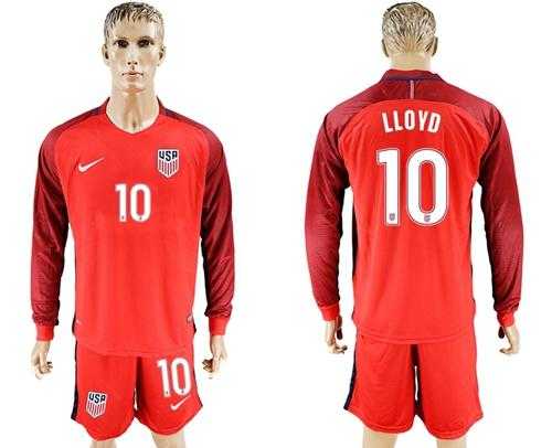 USA #10 LLOYD Away Long Sleeves Soccer Country Jersey