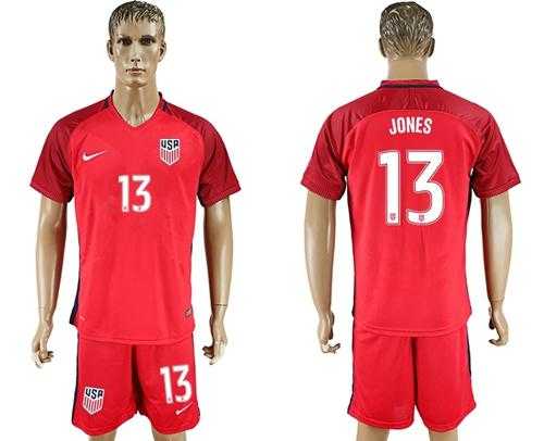 USA #13 Jones Away Soccer Country Jersey