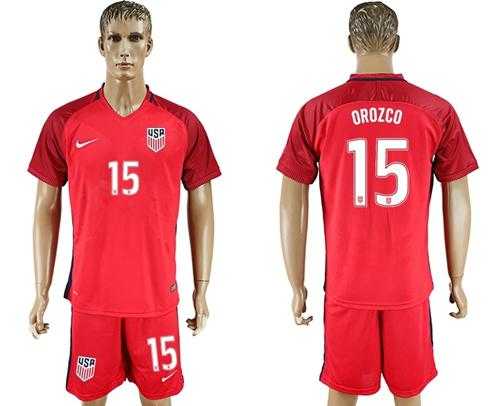 USA #15 Orozco Away Soccer Country Jersey