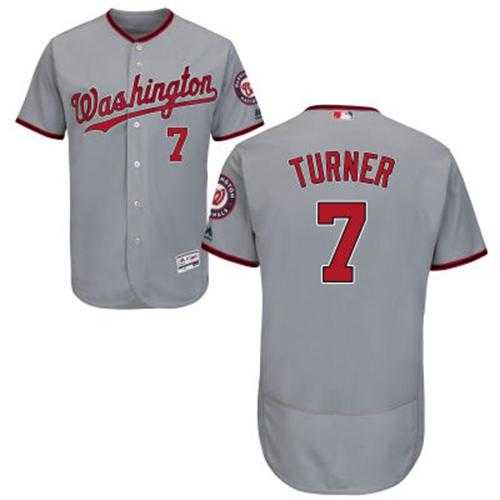 Washington Nationals #7 Trea Turner Grey Flexbase Authentic Collection Stitched MLB Jersey Washington Nationals #7 Trea Turner Grey Flexbase Authentic Collection Stitched MLB Jersey