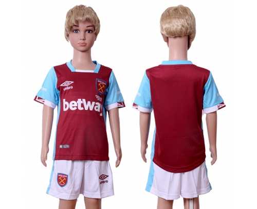 West Ham United Blank Home Kid Soccer Club Jersey