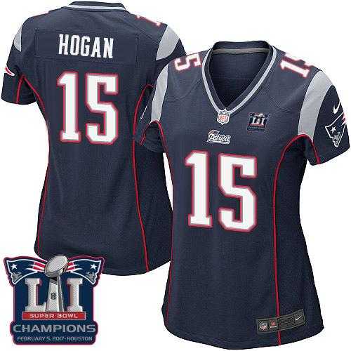 Women's Nike New England Patriots #15 Chris Hogan Navy Blue Team Color Super Bowl LI Champions Stitched NFL New Elite Jersey