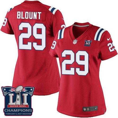 Women's Nike New England Patriots #29 LeGarrette Blount Red Alternate Super Bowl LI Champions Stitched NFL Elite Jersey
