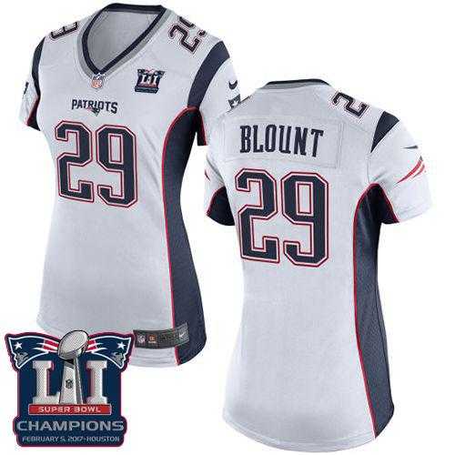 Women's Nike New England Patriots #29 LeGarrette Blount White Super Bowl LI Champions Stitched NFL New Elite Jersey