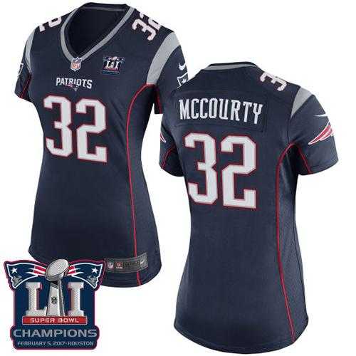 Women's Nike New England Patriots #32 Devin McCourty Navy Blue Team Color Super Bowl LI Champions Stitched NFL New Elite Jersey