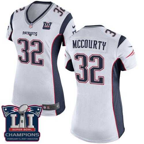 Women's Nike New England Patriots #32 Devin McCourty White Super Bowl LI Champions Stitched NFL New Elite Jersey