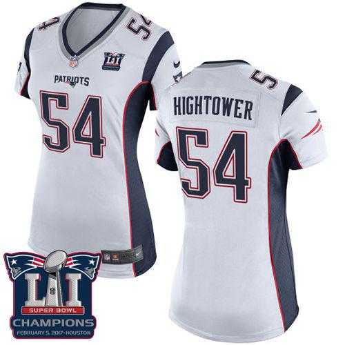 Women's Nike New England Patriots #54 Dont'a Hightower White Super Bowl LI Champions Stitched NFL New Elite Jersey
