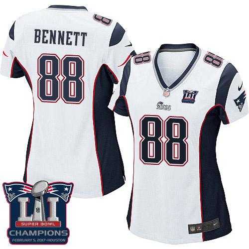 Women's Nike New England Patriots #88 Martellus Bennett White Super Bowl LI Champions Stitched NFL New Elite Jersey