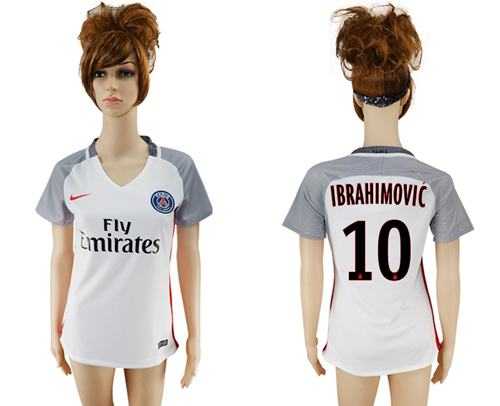 Women's Paris Saint-Germain #10 Ibrahimovic Sec Away Soccer Club Jersey