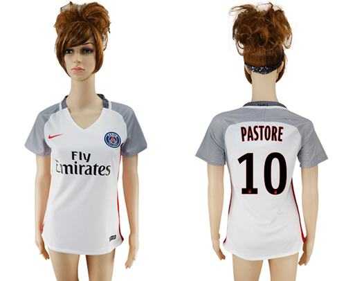 Women's Paris Saint-Germain #10 Pastore Sec Away Soccer Club Jersey
