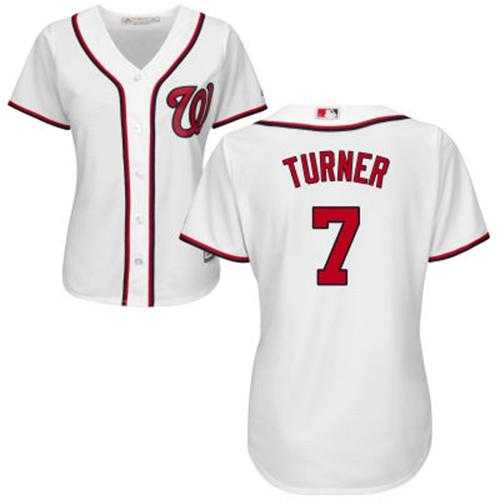 Women's Washington Nationals #7 Trea Turner White Home Stitched MLB Jersey