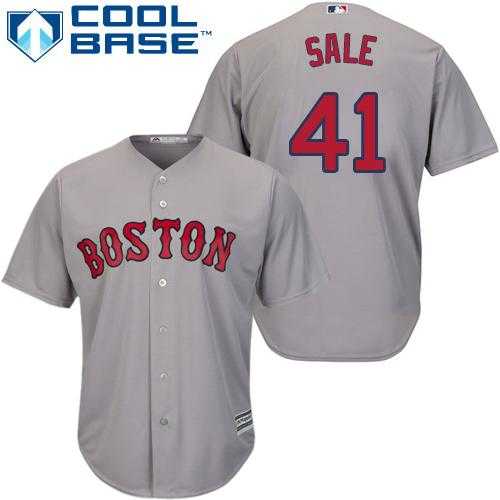 Youth Boston Red Sox #41 Chris Sale Grey Cool Base Stitched MLB Jersey