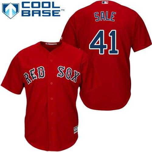 Youth Boston Red Sox #41 Chris Sale Red Cool Base Stitched MLB Jersey