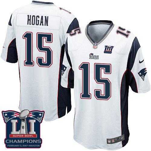 Youth Nike New England Patriots #15 Chris Hogan White Super Bowl LI Champions Stitched NFL New Elite Jersey