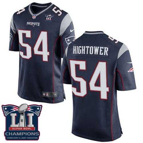 Youth Nike New England Patriots #54 Dont'a Hightower Navy Blue Team Color Super Bowl LI Champions Stitched NFL New Elite Jersey