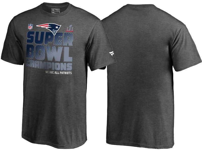 Youth Super Bowl LI Champions New England Patriots Gray Trophy Collection Locker Room T-Shirt