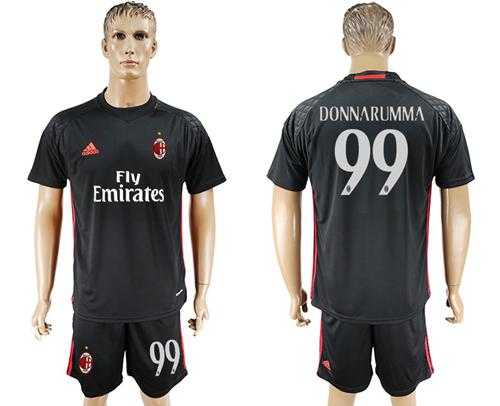 AC Milan #99 Donnarumma Black Goalkeeper Soccer Club Jersey