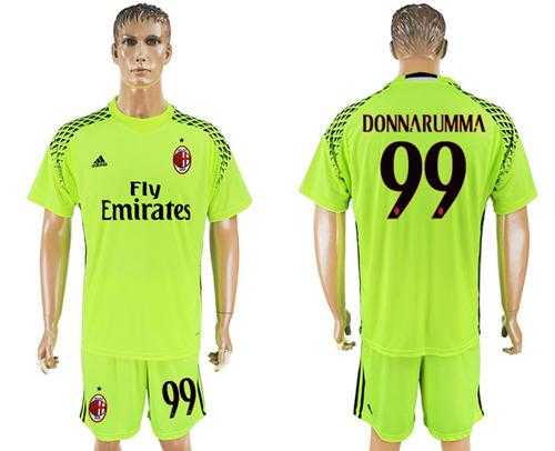 AC Milan #99 Donnarumma Shiny Green Goalkeeper Soccer Club Jersey