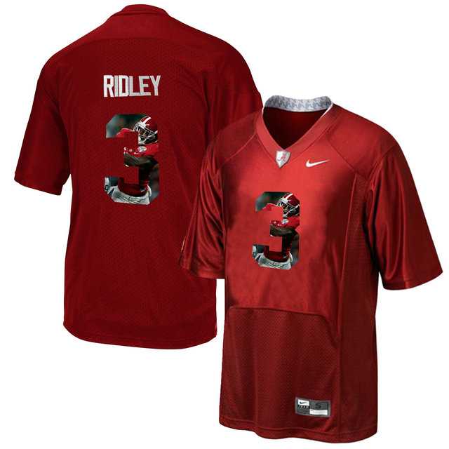 Alabama Crimson Tide #3 Calvin Ridley Red With Portrait Print College Football Jersey4