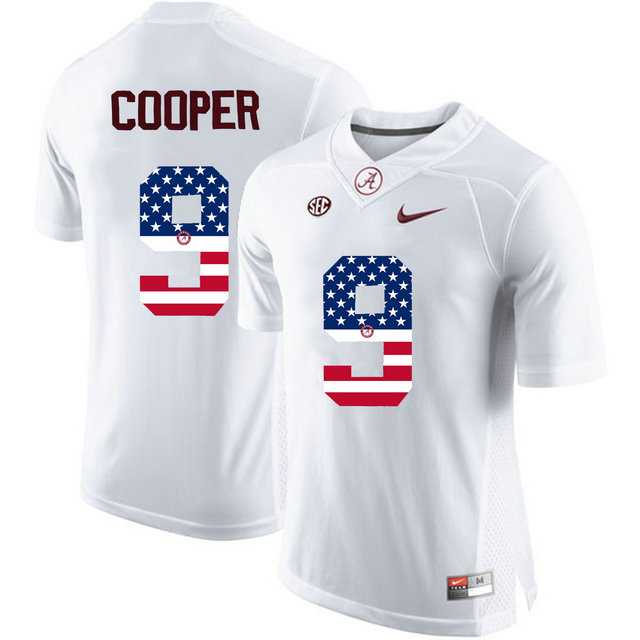 Alabama Crimson Tide #9 Amari Cooper White USA Flag College Limited Jersey