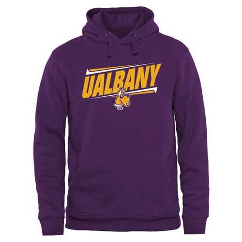Albany Great Danes Double Bar Pullover Hoodie Purple