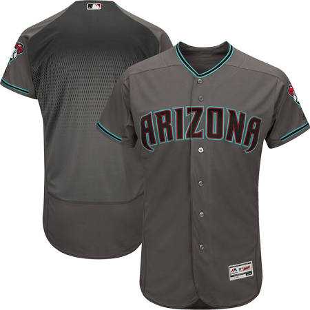 Arizona Diamondbacks Majestic Gray Turquoise 2017 Flex Base Authentic Jersey