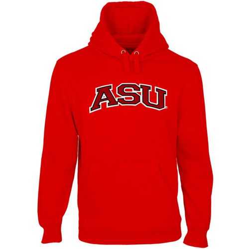 Arkansas State Red Wolves Arch Name Pullover Hoodie Scarlet